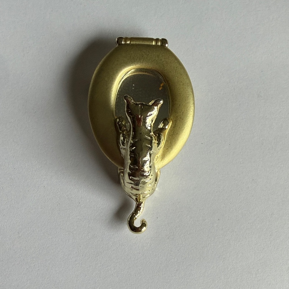 Gold and Silver Cat Brooch